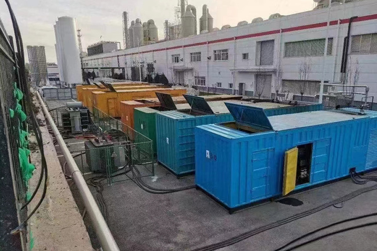 渭南发电机租赁施工现场